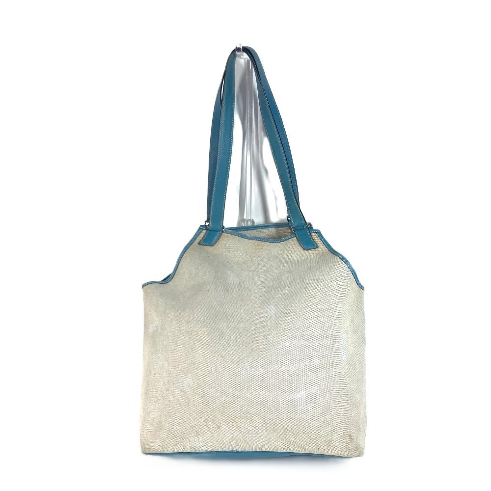 HERMES 肩掛け トートバッグ カバン ジャルディニエPM 縦型 ショルダーバッグ レザー/キャンバス ユニセックス ブルー
