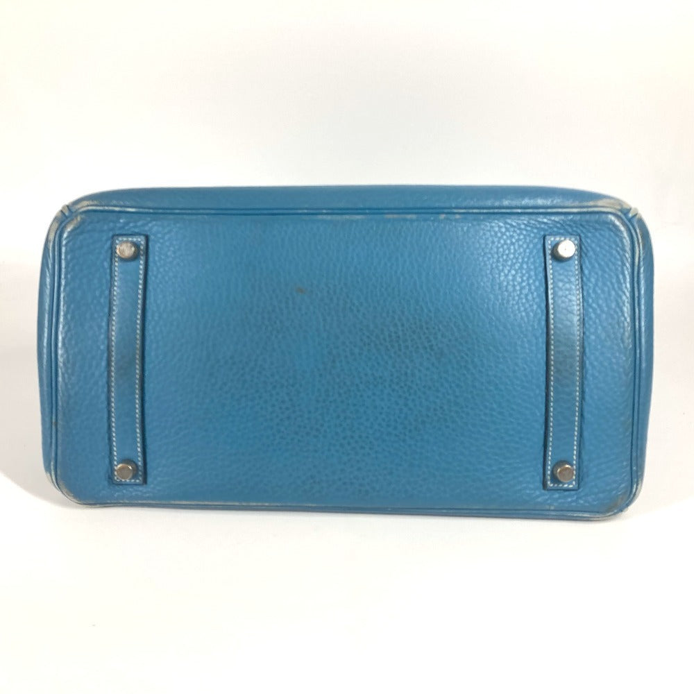HERMES Birkin35 Birkin 35 Bag Tote Bag Hand Bag Taurillon Clemence Blue gene blue/SilverHardware Used