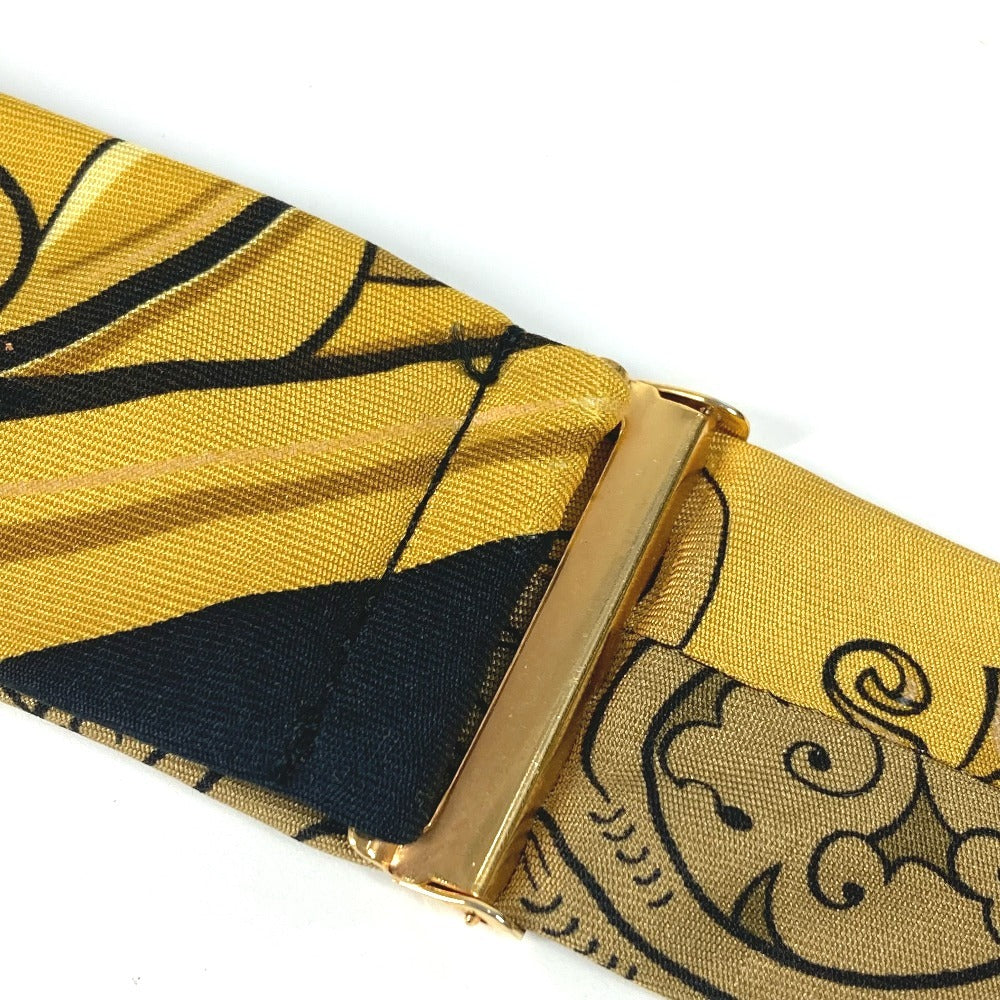 HERMES All-Over Print Accessory Suspenders, Silk, Unisex, Yellow