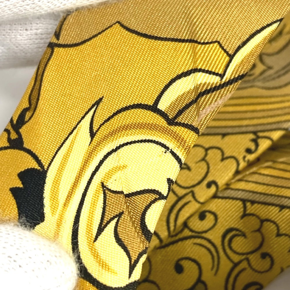 HERMES All-Over Print Accessory Suspenders, Silk, Unisex, Yellow
