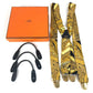 HERMES All-Over Print Accessory Suspenders, Silk, Unisex, Yellow