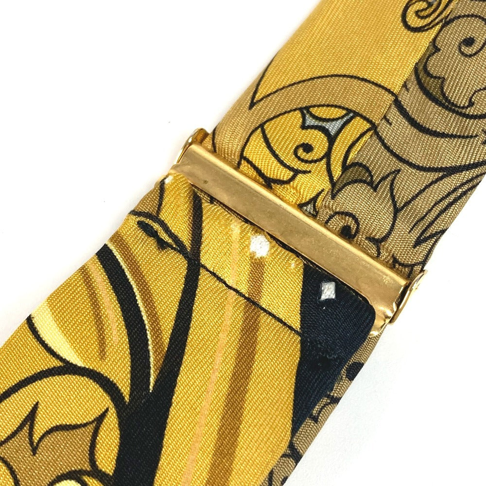 HERMES All-Over Print Accessory Suspenders, Silk, Unisex, Yellow