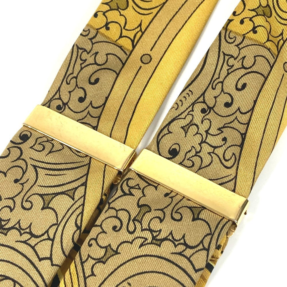 HERMES All-Over Print Accessory Suspenders, Silk, Unisex, Yellow