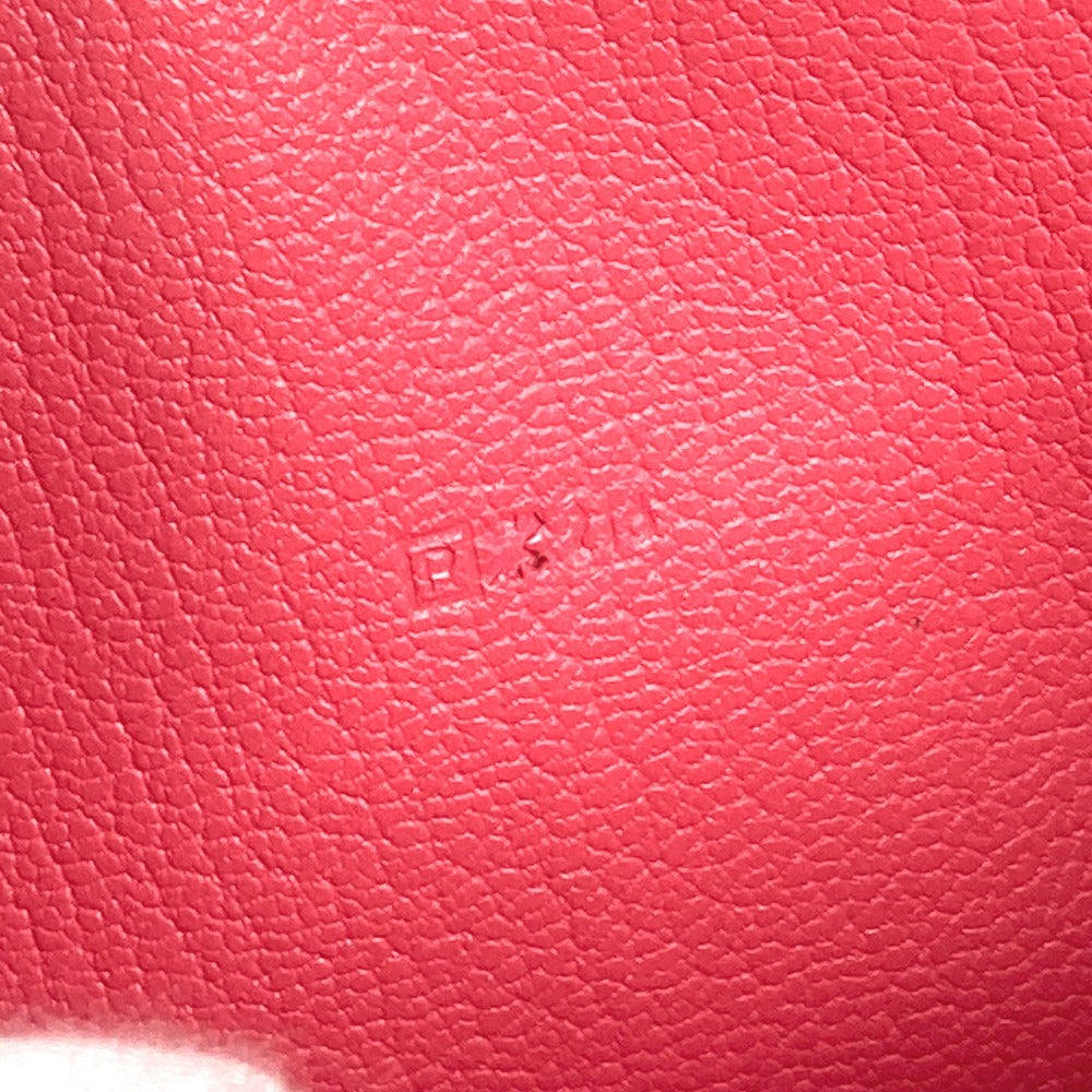 HERMES Perforated Logo Evelyn Azap Long Wallet Round Zipper Long Wallet Chevre Women's Pink