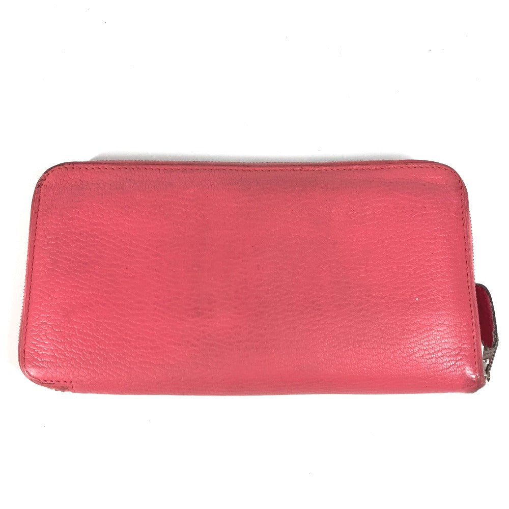 HERMES Perforated Logo Evelyn Azap Long Wallet Round Zipper Long Wallet Chevre Women's Pink