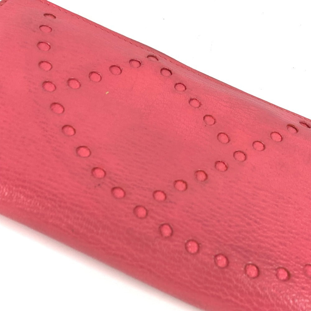 HERMES Perforated Logo Evelyn Azap Long Wallet Round Zipper Long Wallet Chevre Women's Pink
