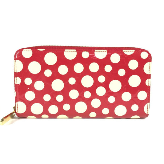 LOUIS VUITTON M91572 ヴェルニ ドット インフィニティ ジッピーウォレット 草間彌生コラボ クサマヤヨイ 長財布 パテントレザー レディース レッド