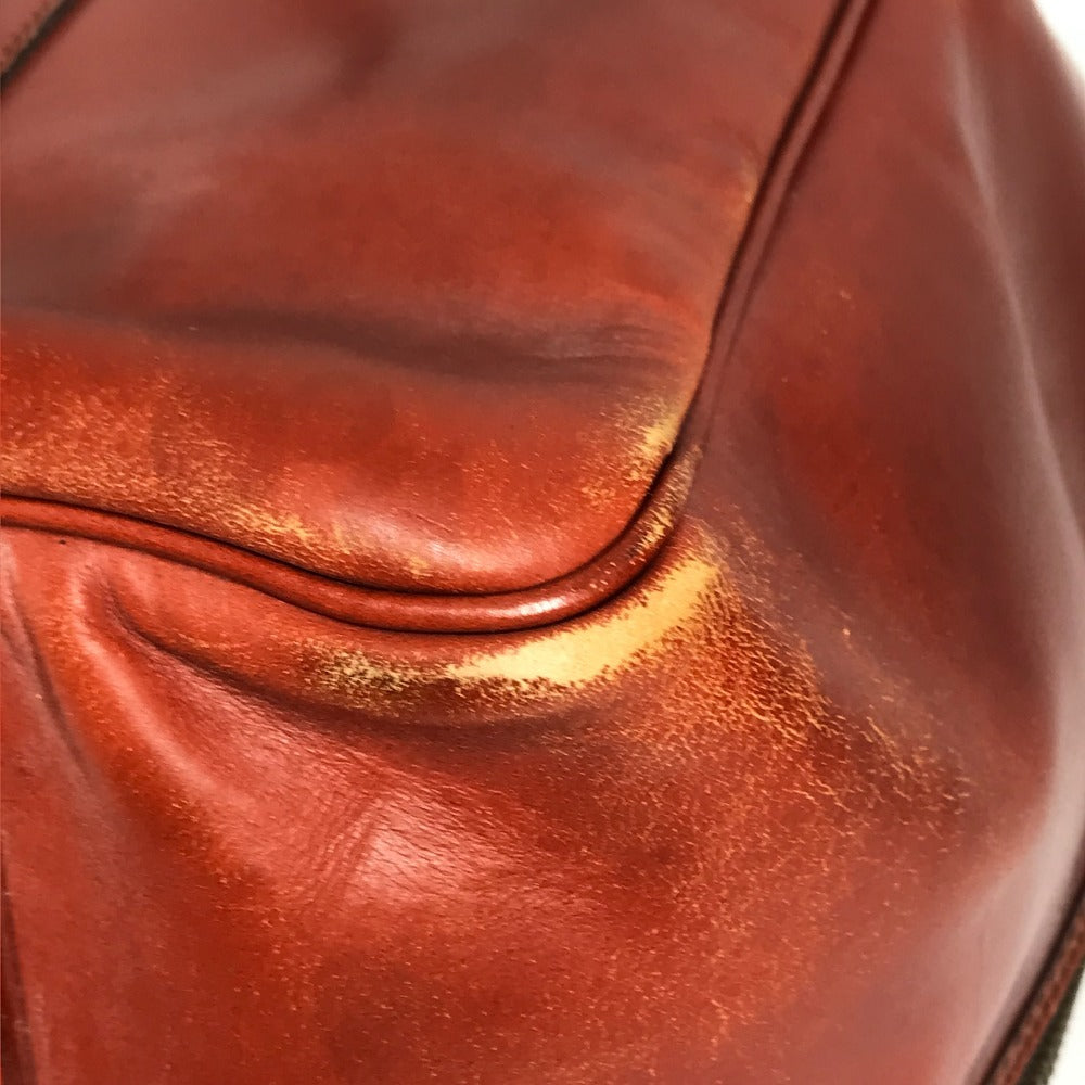 SWAINE ADENEY BRIGG Checked Interior Travel Bag, Handbag, Travel Bag, Boston Bag, Leather, Unisex, Burgundy