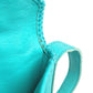 HERMES Tassel Fringe Sac Pompon Crossbody Pochette Shoulder Bag Leather Women's Turquoise Blue
