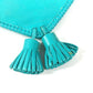 HERMES Tassel Fringe Sac Pompon Crossbody Pochette Shoulder Bag Leather Women's Turquoise Blue
