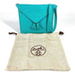 HERMES Tassel Fringe Sac Pompon Crossbody Pochette Shoulder Bag Leather Women's Turquoise Blue