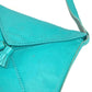 HERMES Tassel Fringe Sac Pompon Crossbody Pochette Shoulder Bag Leather Women's Turquoise Blue