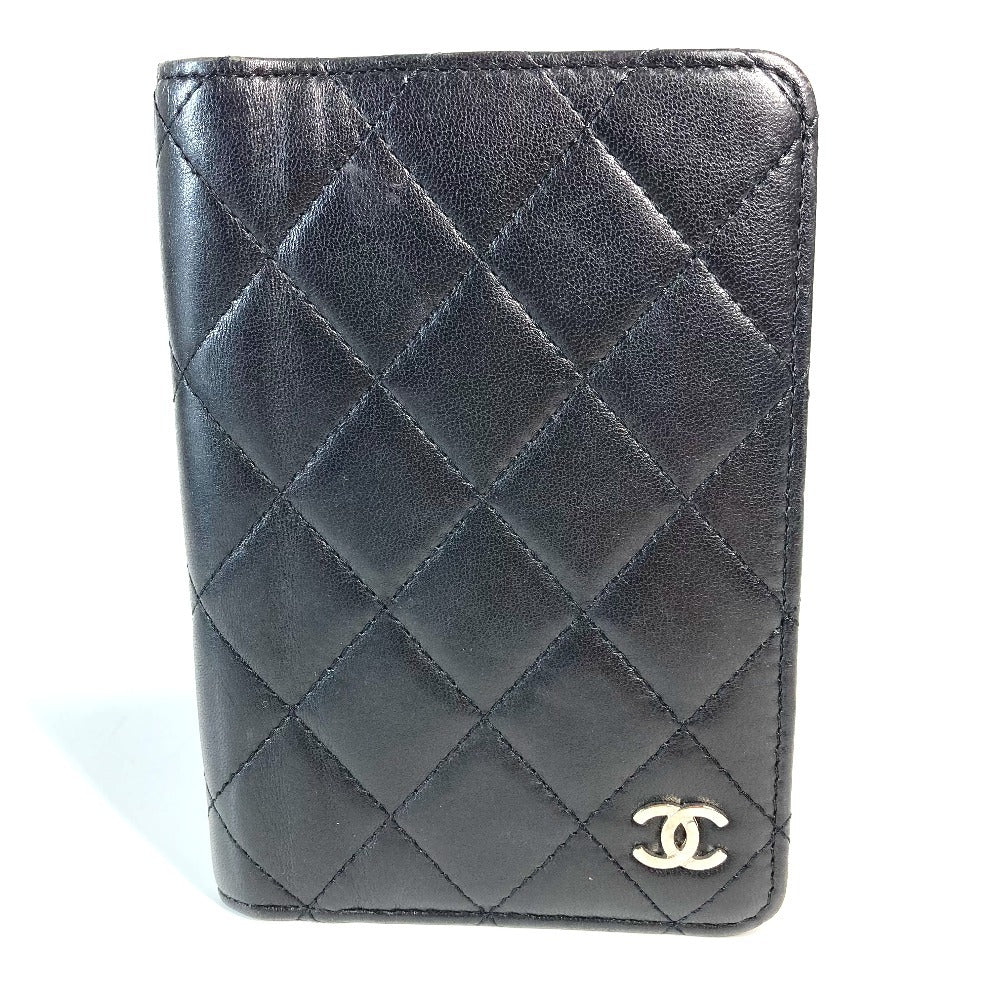 CHANEL CC ロゴ ココマーク マトラッセ キルティング カバー ケース ステーショナリー パスポートケース レザー ユニセックス ブラック