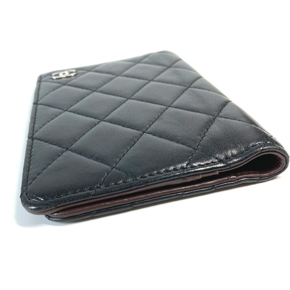 CHANEL CC ロゴ ココマーク マトラッセ キルティング カバー ケース ステーショナリー パスポートケース レザー ユニセックス ブラック
