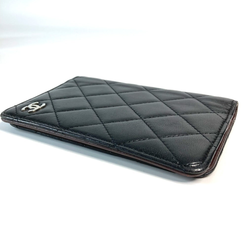 CHANEL CC ロゴ ココマーク マトラッセ キルティング カバー ケース ステーショナリー パスポートケース レザー ユニセックス ブラック