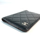 CHANEL CC ロゴ ココマーク マトラッセ キルティング カバー ケース ステーショナリー パスポートケース レザー ユニセックス ブラック