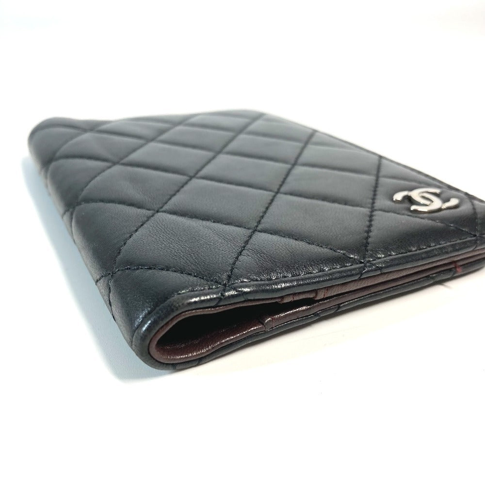 CHANEL CC ロゴ ココマーク マトラッセ キルティング カバー ケース ステーショナリー パスポートケース レザー ユニセックス ブラック