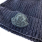 MONCLER Rhinestone Logo Beanie Hat, Knit Cap, Wool, Unisex, Black