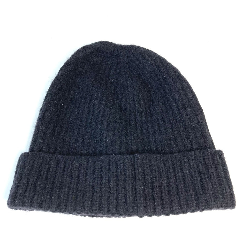 MONCLER Rhinestone Logo Beanie Hat, Knit Cap, Wool, Unisex, Black