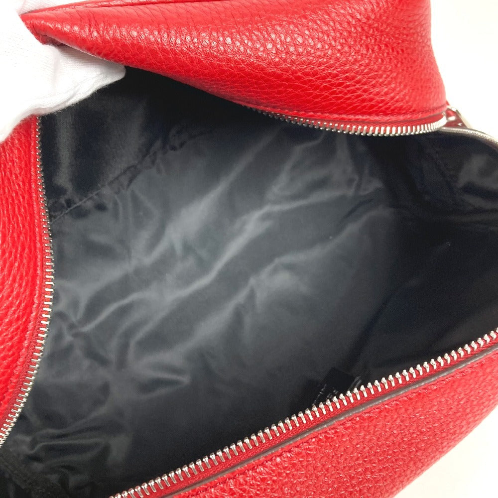 FENDI 7AS378 Handle Logo Clutch Bag/Second Bag Leather Unisex Red