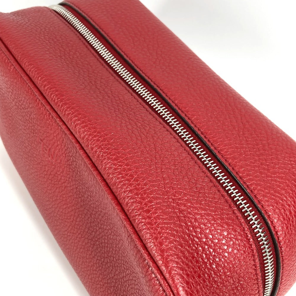 FENDI 7AS378 Handle Logo Clutch Bag/Second Bag Leather Unisex Red