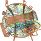 PRADA BR2515 Venetian Print All-Over Triangle Logo Plaque Shoulder Bag/Tote Bag in Vinyl/Leather, Multicolor