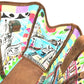 PRADA BR2515 Venetian Print All-Over Triangle Logo Plaque Shoulder Bag/Tote Bag in Vinyl/Leather, Multicolor