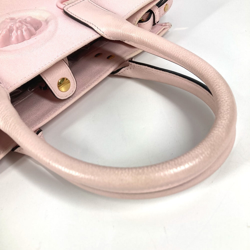 VERSACE メデューサ ロゴ ラ・メドゥーサバッグ カバン 2WAYバッグ ハンドバッグ トートバッグ 斜め掛け ショルダーバッグ レザー/キャンバス レディース ピンク