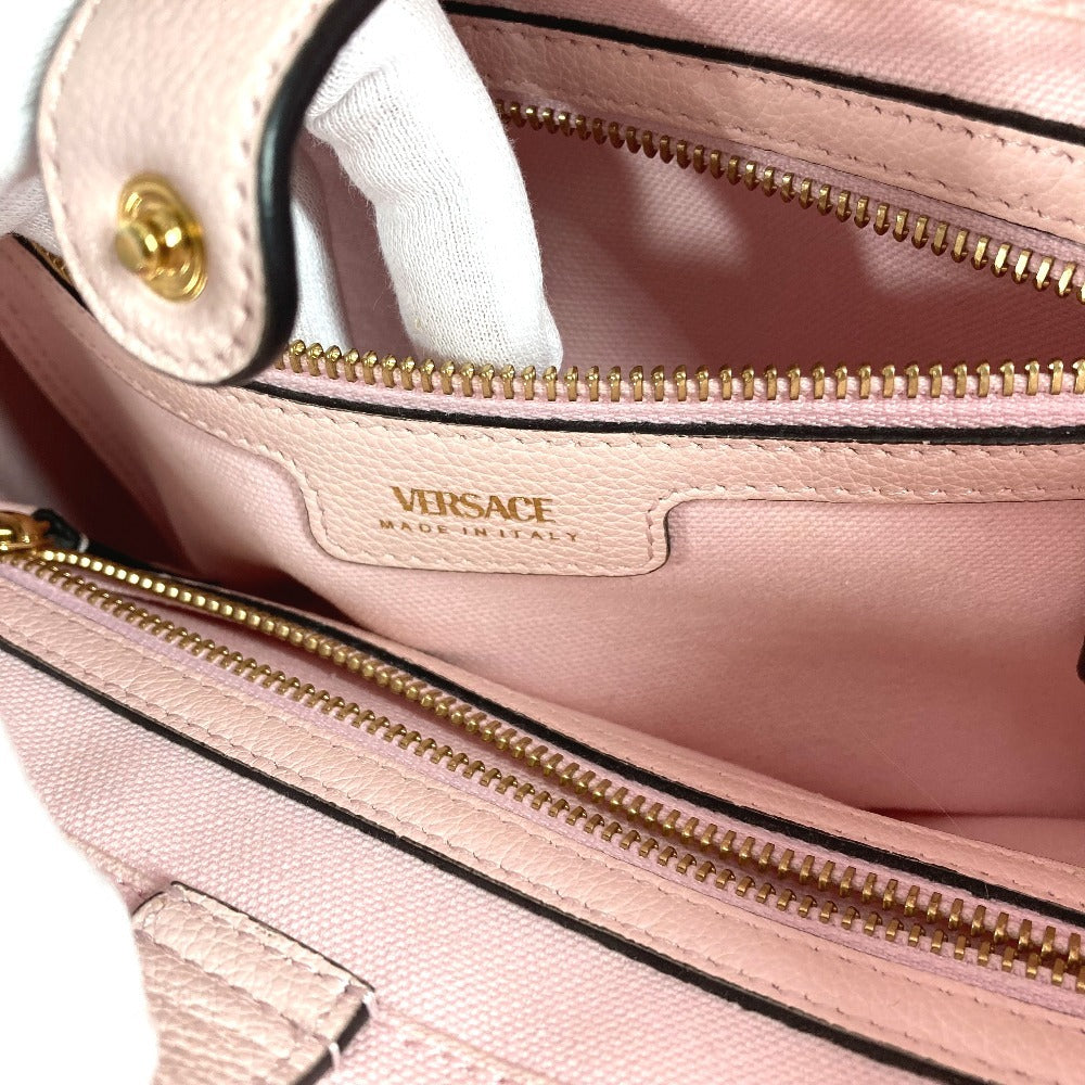 VERSACE メデューサ ロゴ ラ・メドゥーサバッグ カバン 2WAYバッグ ハンドバッグ トートバッグ 斜め掛け ショルダーバッグ レザー/キャンバス レディース ピンク