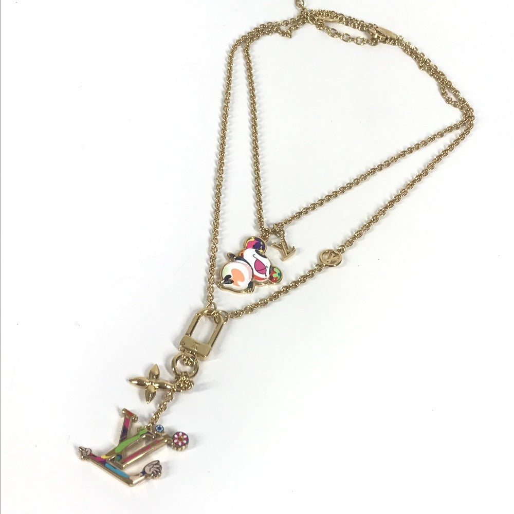 LOUIS VUITTON M02499 LV × TM 村上隆 パンダ セット2ネックレス・スーパーフラット チェーンネックレス 2本セット アクセサリー ネックレス メタル ユニセックス ゴールド