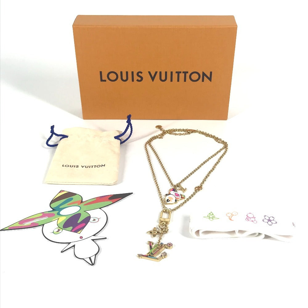 LOUIS VUITTON M02499 LV × TM 村上隆 パンダ セット2ネックレス・スーパーフラット チェーンネックレス 2本セット アクセサリー ネックレス メタル ユニセックス ゴールド