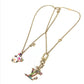 LOUIS VUITTON M02499 LV × TM 村上隆 パンダ セット2ネックレス・スーパーフラット チェーンネックレス 2本セット アクセサリー ネックレス メタル ユニセックス ゴールド