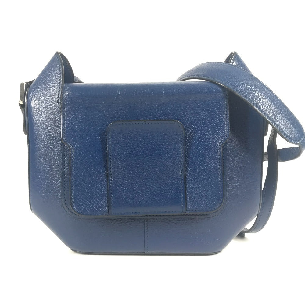 HERMES H Logo Octagon Flap Bag, Crossbody Pochette Shoulder Bag, Epson, Unisex, Blue