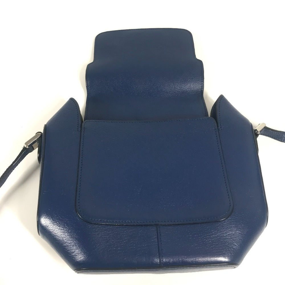 HERMES H Logo Octagon Flap Bag, Crossbody Pochette Shoulder Bag, Epson, Unisex, Blue