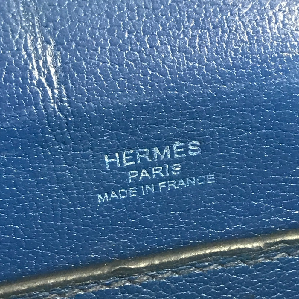 HERMES H Logo Octagon Flap Bag, Crossbody Pochette Shoulder Bag, Epson, Unisex, Blue