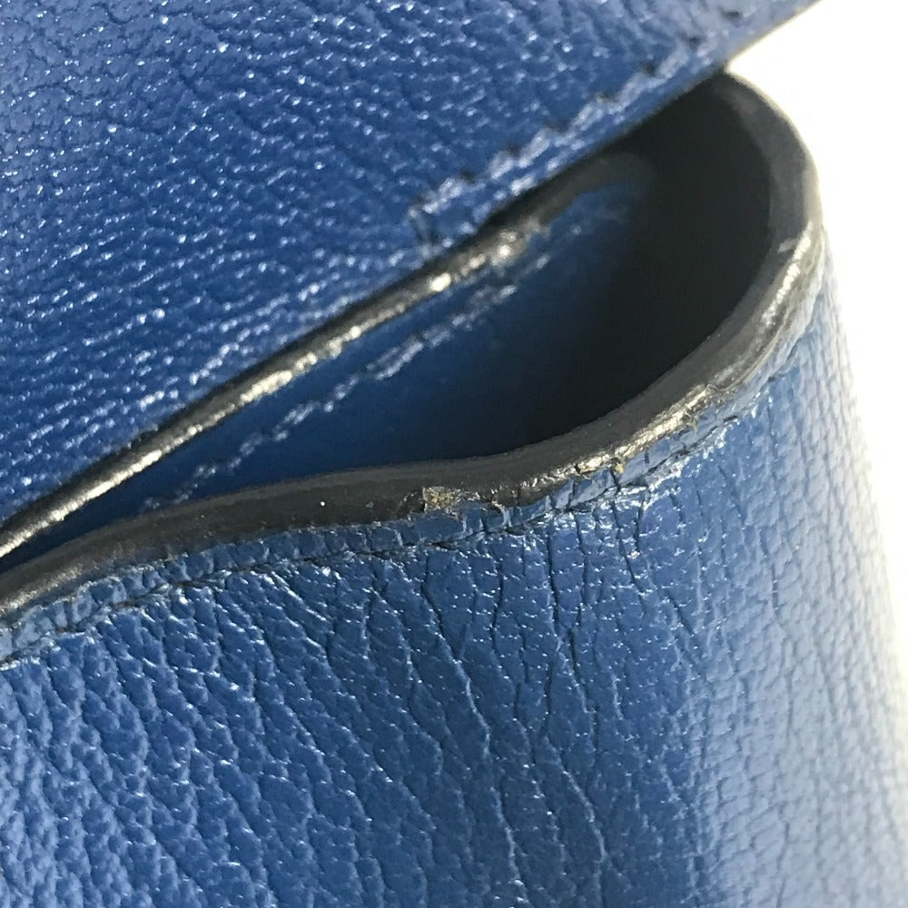 HERMES H Logo Octagon Flap Bag, Crossbody Pochette Shoulder Bag, Epson, Unisex, Blue