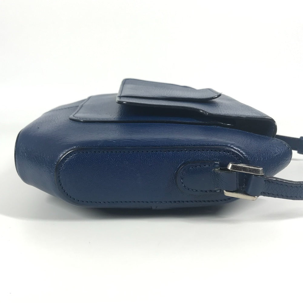 HERMES H Logo Octagon Flap Bag, Crossbody Pochette Shoulder Bag, Epson, Unisex, Blue