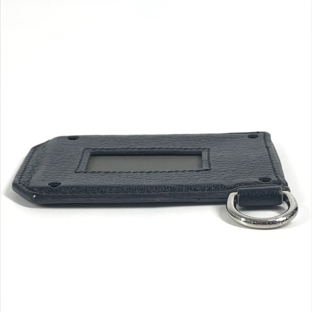 HERMES Colormatic Classic Two-Tone Leather Business Card Holder with D-Ring, Gray, Unisex