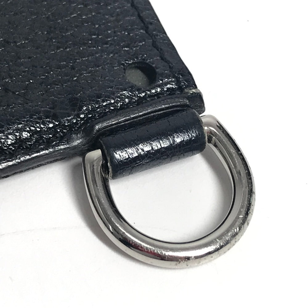 HERMES Colormatic Classic Two-Tone Leather Business Card Holder with D-Ring, Gray, Unisex