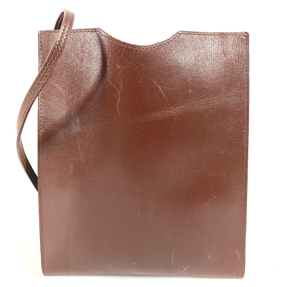 HERMES Onimetu Crossbody Pochette Shoulder Bag in Box Calf Leather, Unisex, Havana Brown