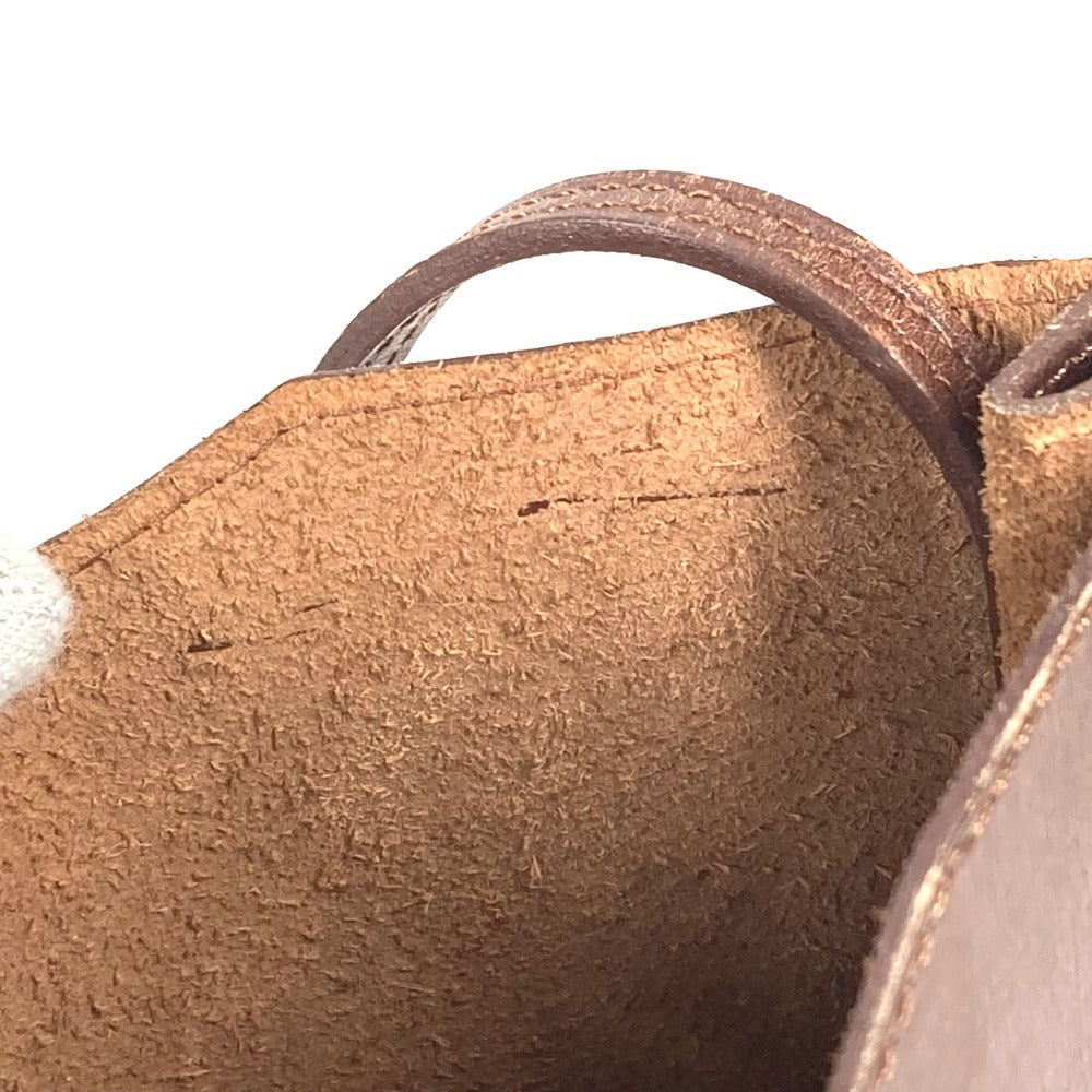 HERMES Onimetu Crossbody Pochette Shoulder Bag in Box Calf Leather, Unisex, Havana Brown