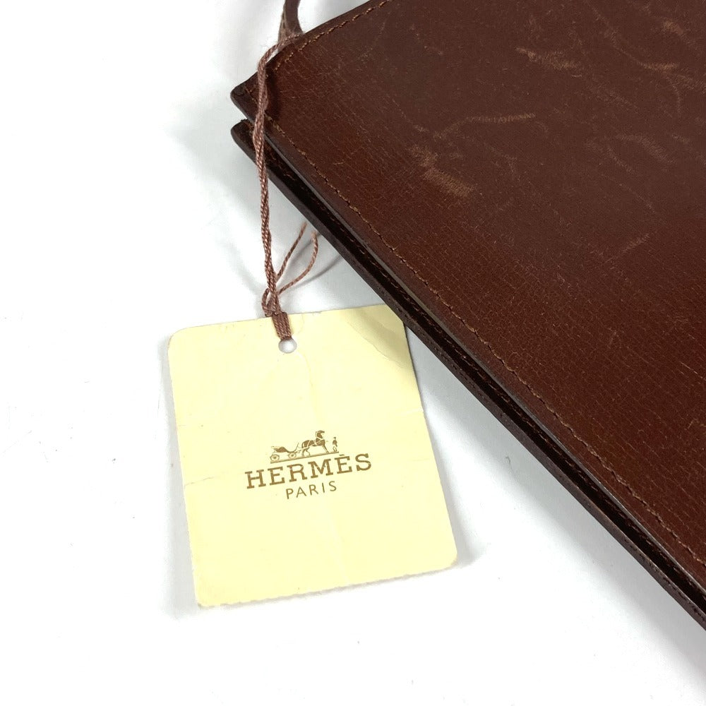 HERMES Onimetu Crossbody Pochette Shoulder Bag in Box Calf Leather, Unisex, Havana Brown