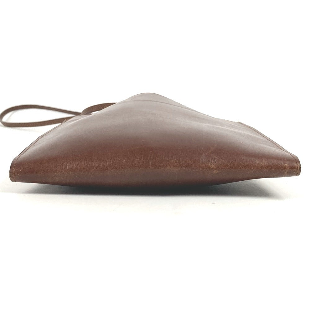 HERMES Onimetu Crossbody Pochette Shoulder Bag in Box Calf Leather, Unisex, Havana Brown