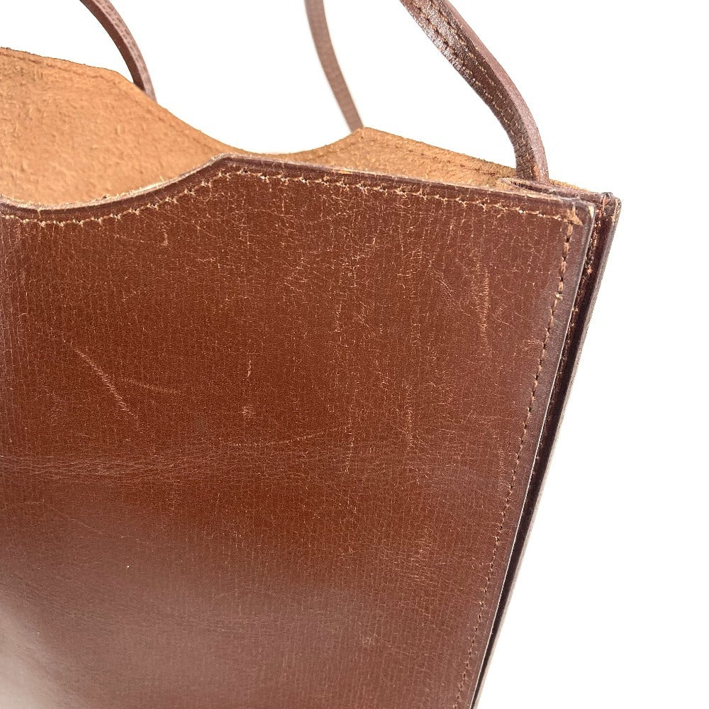 HERMES Onimetu Crossbody Pochette Shoulder Bag in Box Calf Leather, Unisex, Havana Brown