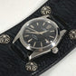 CHROME HEARTS 7964 TUDOR Crossball Gunslinger Dekabara Hand Winding Watch Men's Watch Wristwatch Leather / SS Black/Silver Used
