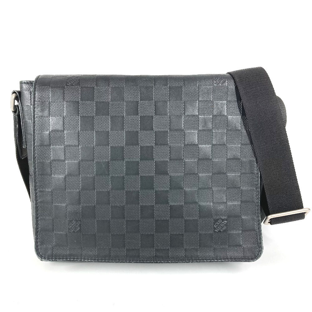 LOUIS VUITTON N41033 ダミエアンフィニ ディストリクトPM ディストリクトPM カバン フラップ 斜め掛け ショルダーバッグ ダミエアンフィニレザー ユニセックス オニキス ブラック