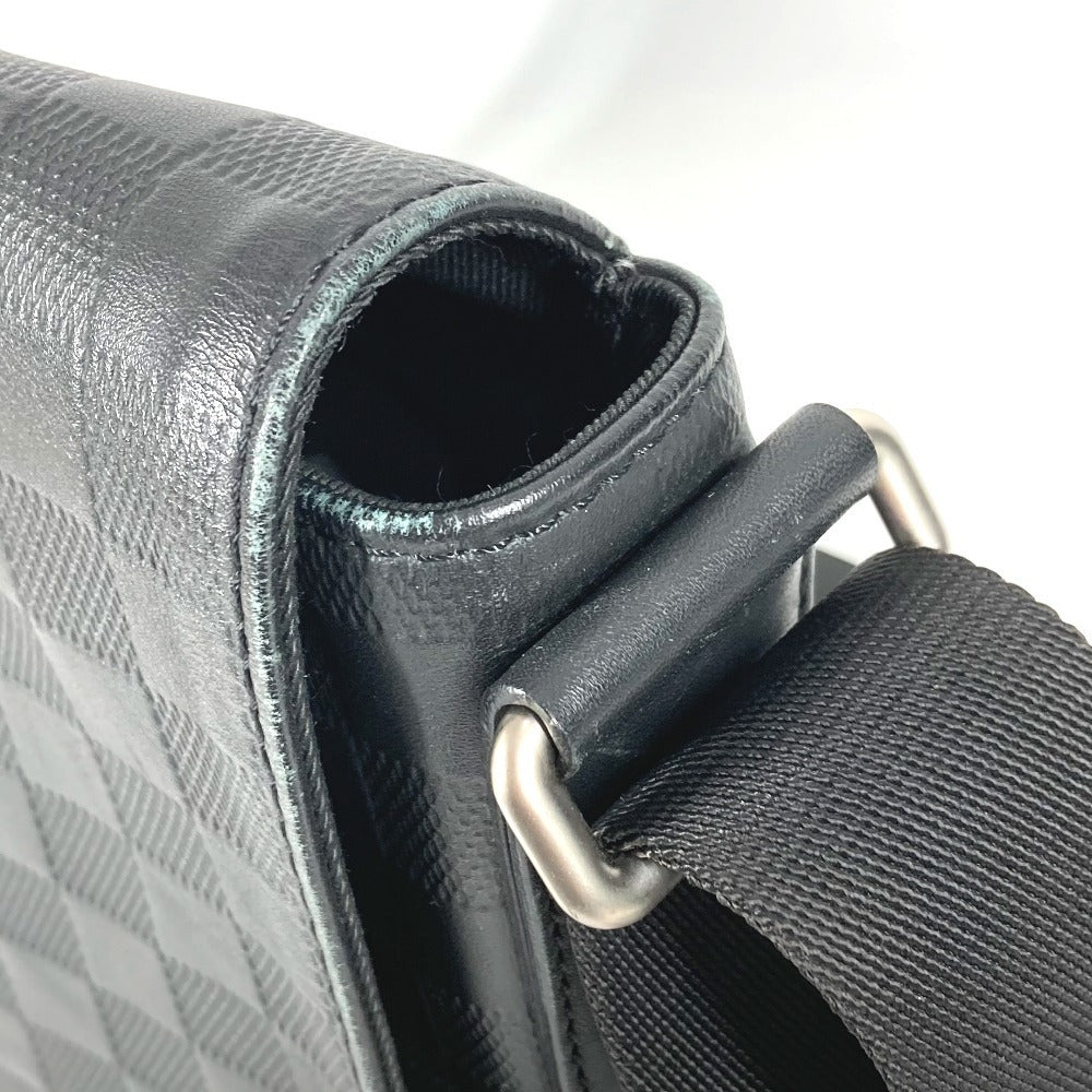 LOUIS VUITTON N41033 ダミエアンフィニ ディストリクトPM ディストリクトPM カバン フラップ 斜め掛け ショルダーバッグ ダミエアンフィニレザー ユニセックス オニキス ブラック
