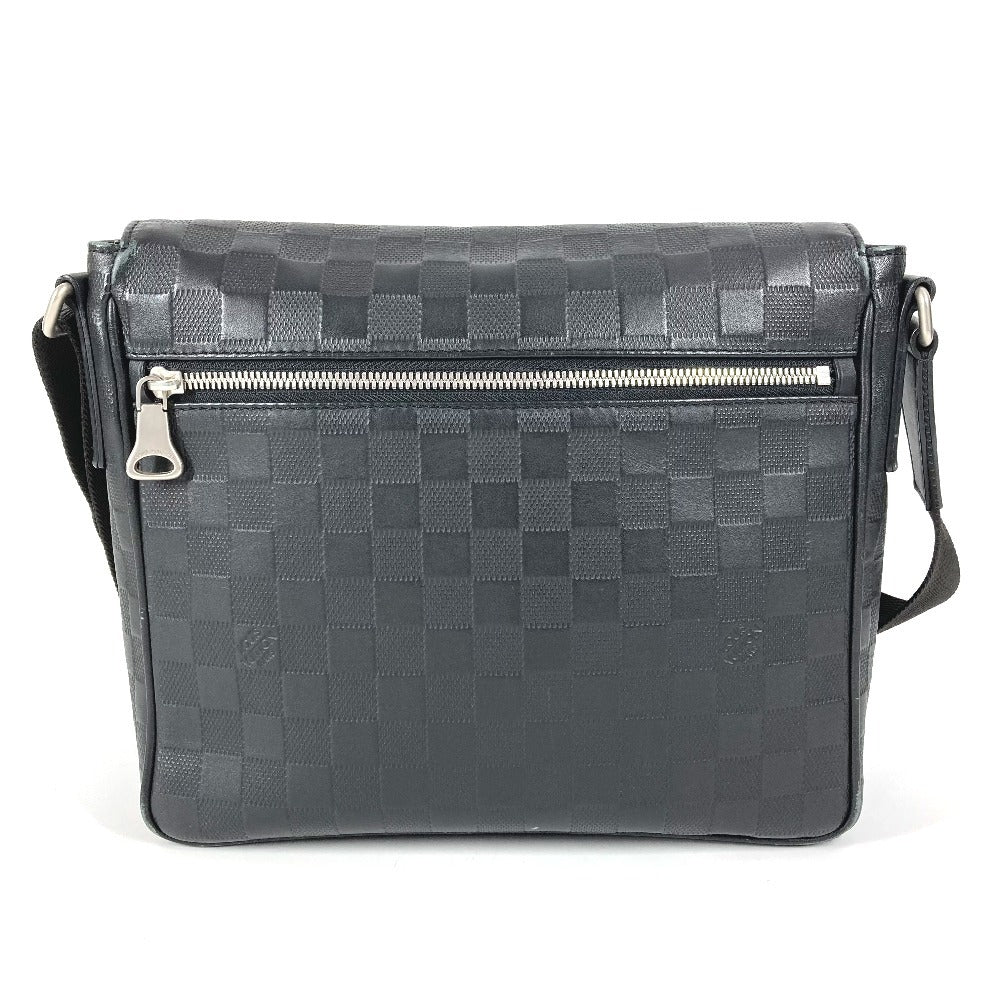 LOUIS VUITTON N41033 ダミエアンフィニ ディストリクトPM ディストリクトPM カバン フラップ 斜め掛け ショルダーバッグ ダミエアンフィニレザー ユニセックス オニキス ブラック