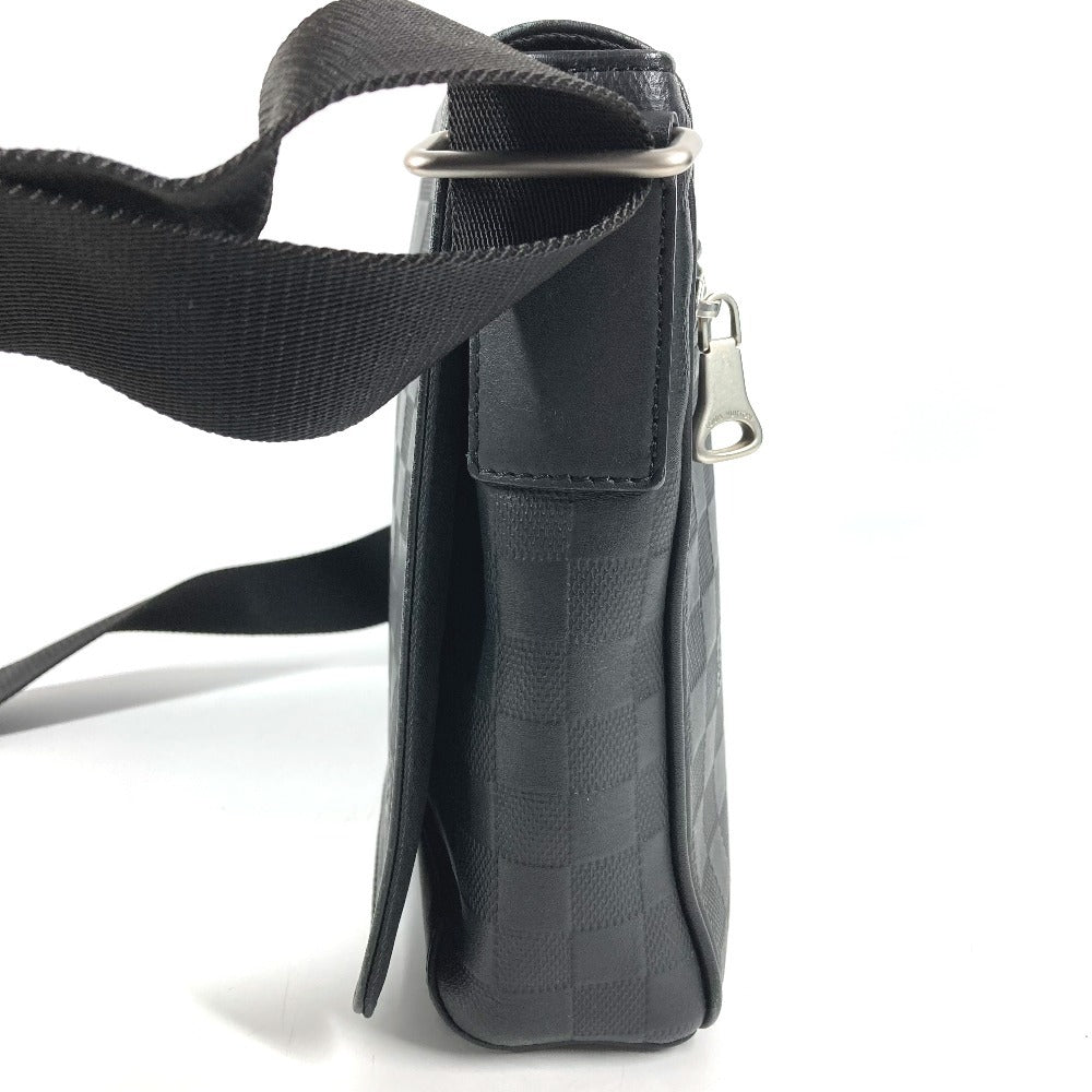 LOUIS VUITTON N41033 ダミエアンフィニ ディストリクトPM ディストリクトPM カバン フラップ 斜め掛け ショルダーバッグ ダミエアンフィニレザー ユニセックス オニキス ブラック