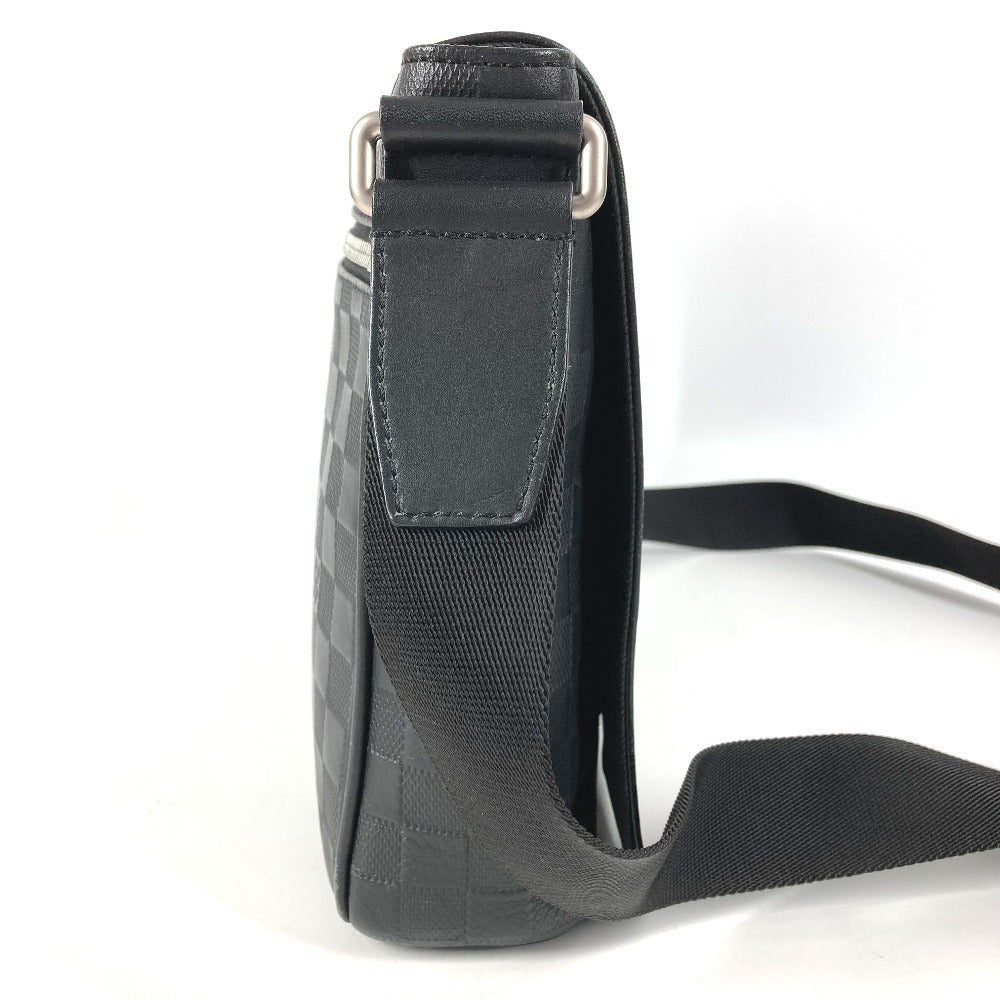 LOUIS VUITTON N41033 ダミエアンフィニ ディストリクトPM ディストリクトPM カバン フラップ 斜め掛け ショルダーバッグ ダミエアンフィニレザー ユニセックス オニキス ブラック